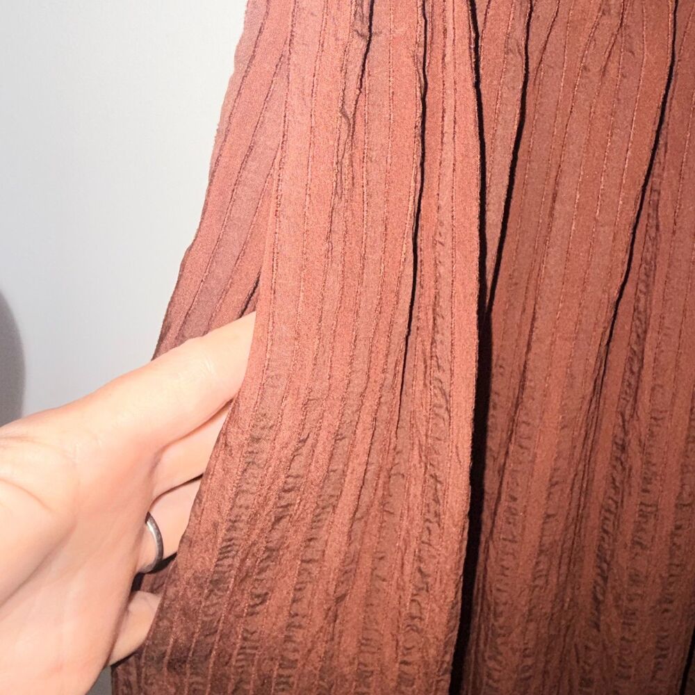 Brown Maxi Dress with Smocked Bodice - Picture 6 of 9